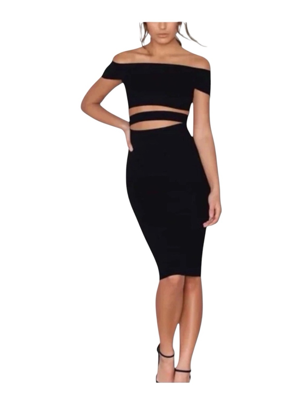 Nicholas Cut Out Off The Shoulder Body Con Dress Black Size 2 High Glam Formal